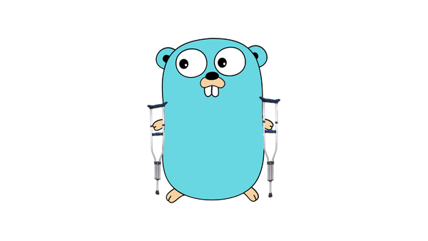 Crippled Gopher with splints on each hand.